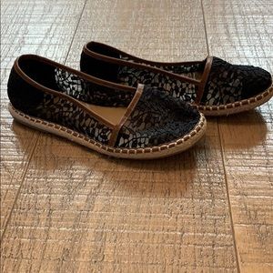 Black lace espadrilles